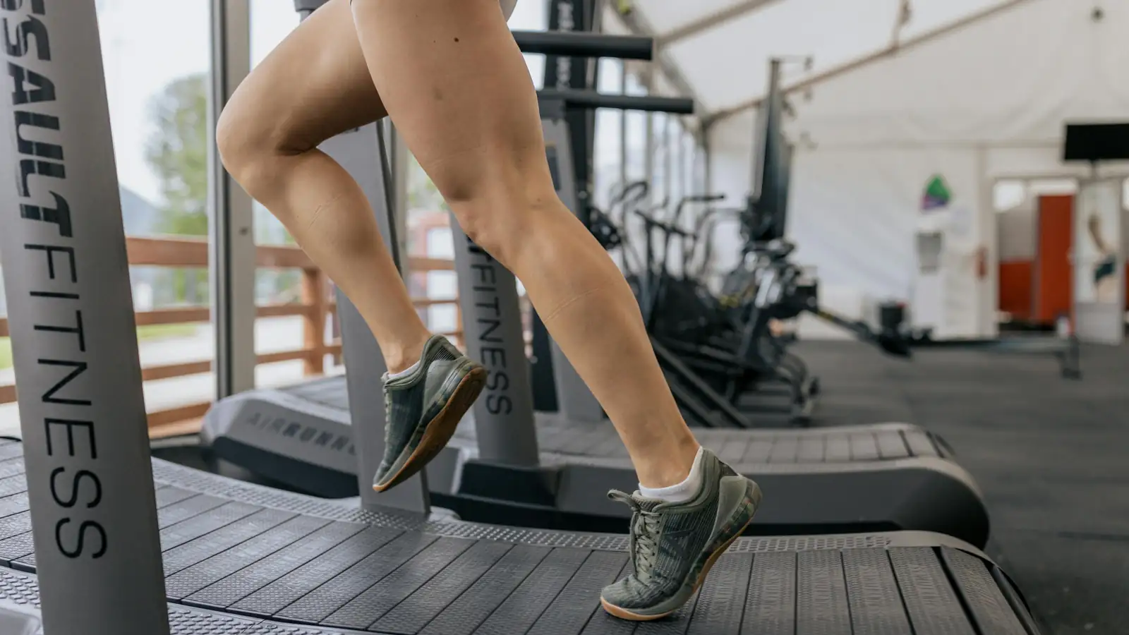Woman running on a treadmill