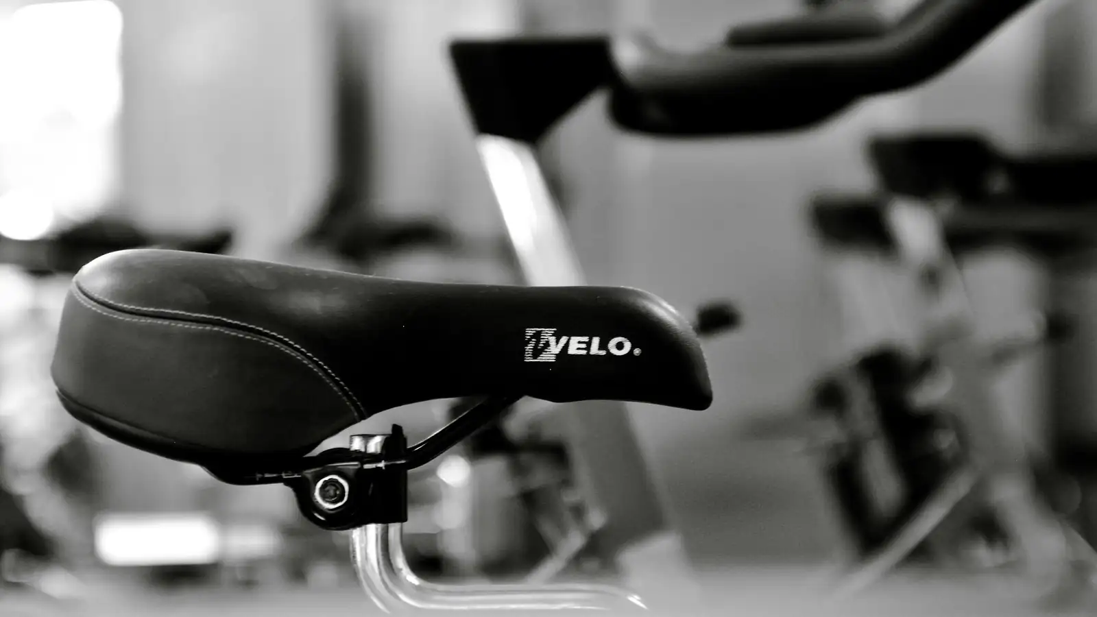 Stationary bikes in a cycling studio